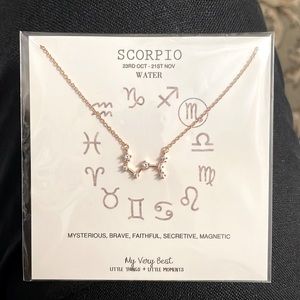 Scorpio constellation rose gold plated necklace.